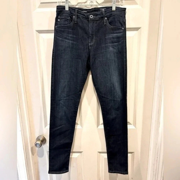AG Adriano Goldschmied The Farrah Skinny High Rise Dark Wash Skinny Jeans 28R - Picture 1 of 9